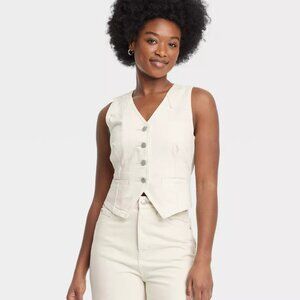 Western White Denim Vest by Universal Thread